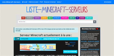 Liste Et Classement De Serveurs Minecraft