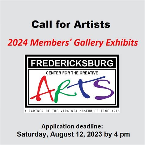 2024 Call For Artists 690 Fredericksburg Center For The Creative Arts