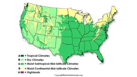 US Climate Map | Climate Map of America in PDF