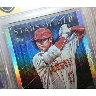 MLB TOPPS stars of MLB OHTANI SHOHEI 大谷翔平 閃亮 球員卡 附殼 蝦皮購物