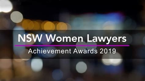 Nsw Women Lawyers Achievement Awards 2019 Youtube