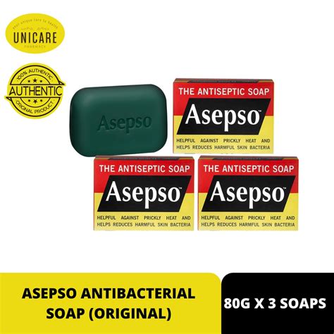 Asepso Antibacterial Soap Original 80g X 3 Soaps Value Pack Shopee