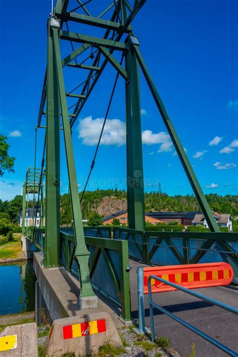 Steel Bridge Over Gota Alv River In Swedish Town Trollhattan Stock