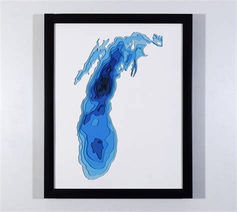 Lake Michigan Depth Map - Etsy