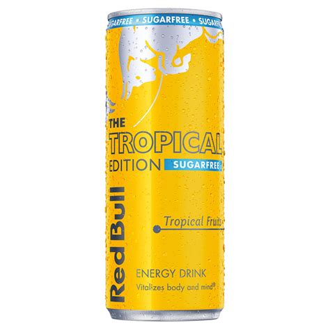 Red Bull Energy Drink Tropical Edition Sugar Free 250ml Sports And Energy Drinks Iceland Foods