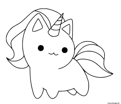 Coloriage Chat Licorne Simple Facile Dessin Chat Licorne à Imprimer