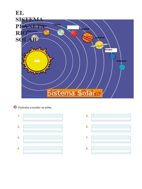 El Sistema Planetario Solar Para Primer Grado De Primaria Pdf Planetas Sistema Solar