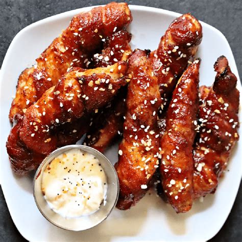 The Ultimate Sticky Bbq Bacon Wrapped Chicken Tenders