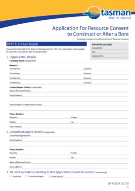 Fillable Online Resource Consent Application Form To Construct Or Alter