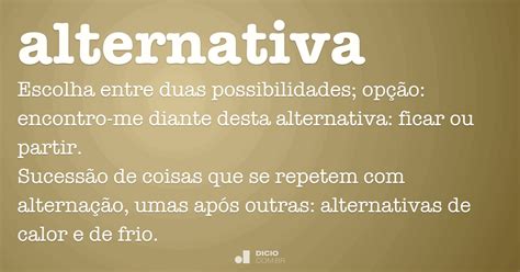 Alternativa - Dicio, Dicionário Online de Português 