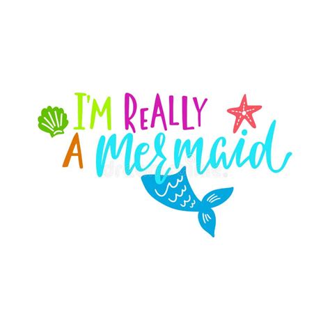 Summer Inspirational Lettering Phrase Mermaid At Heart Hand Drawn