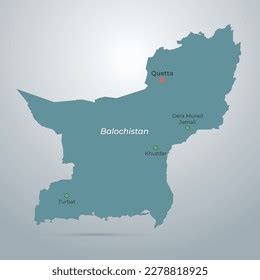 Balochistan Map Pakistan City City Color Stock Vector Royalty Free