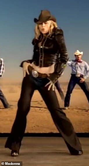 Madonna Evokes Her Western Inspired Dont Tell Me Getup In Denim