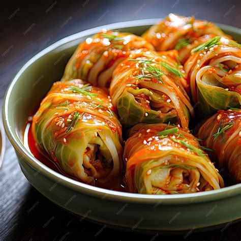 Premium AI Image | Bossam Kimchi Unwrapped Korean Flavor Explosion