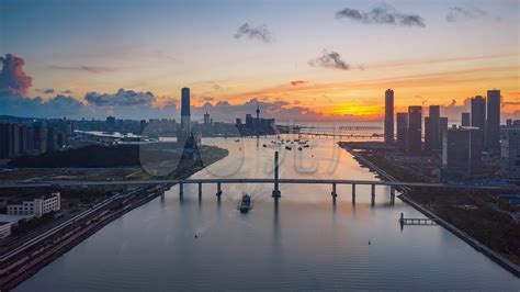 航拍珠海横琴金融岛与澳门城市风光日出延时3840x2160高清视频素材下载编号7960134实拍视频光厂vj师网