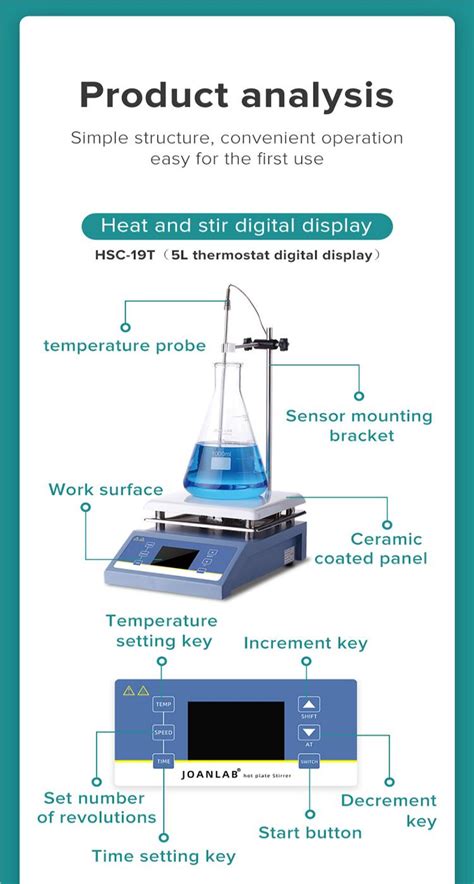 JOANLAB Heating Magnetic Stirrer Hot Plate Lab Stirrer Digital Display Thermostat Mixer With