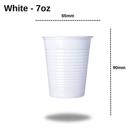 White And Clear Plastic Vending Cups Reusable Disposable Drinking Cups 7oz Ebay