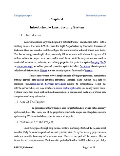 (DOC) Chapter-1 Introduction to Laser Security System