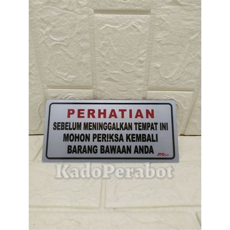 Jual Stiker Perhatian Label Perhatian Barang Bawaan Stiker Loker