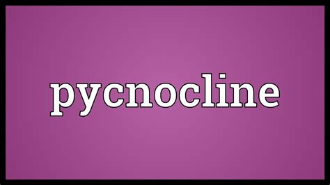 Pycnocline Meaning - YouTube