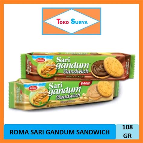 Jual Roma Sari Gandum Sandwich Susu Cokelat Peanut Butter Gr Pcs