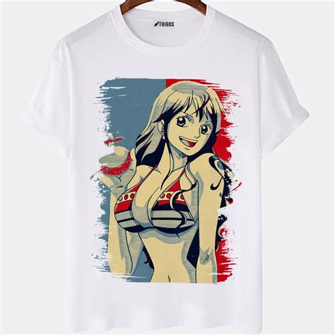 Camiseta Masculina Nami One Piece Anime Desenho Arte Camisa Blusa