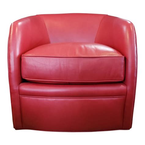 Red Leather Swivel Chair Chairish