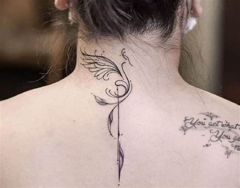 Tatuaje Ave F Nix Minimalista Para Mujer