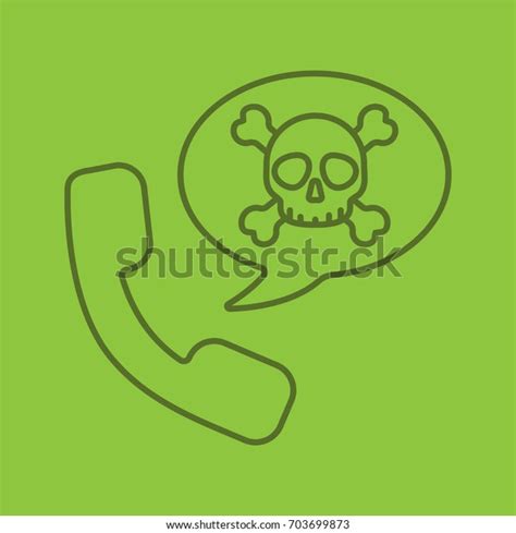 Dangerous Phone Call Linear Icon Handset Stock Vector Royalty Free