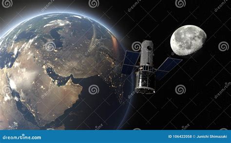 Artificial satellite stock illustration. Illustration of star - 106422058