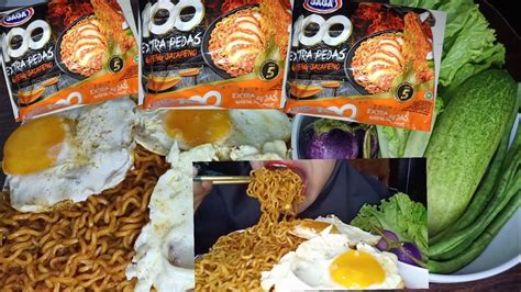 Asmr Bungkus Gaga Mie Goreng Jalapeno Lalapan Terong Kacang