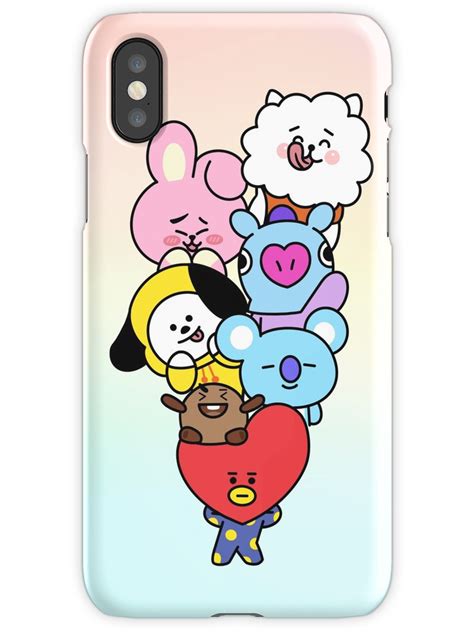 BT21 IPhone X Snap Case Kpop Phone Cases Phone Cases Iphone Cases