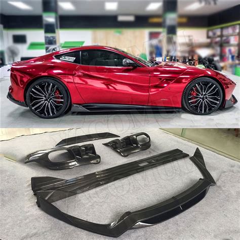 Carbon Fiber Front Lip Spoiler Side Skirts Aprons Rear Lip Diffuser ...