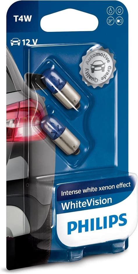 Philips White Vision BA9S T4W Halogeen Lampen set à 2 stuks bol