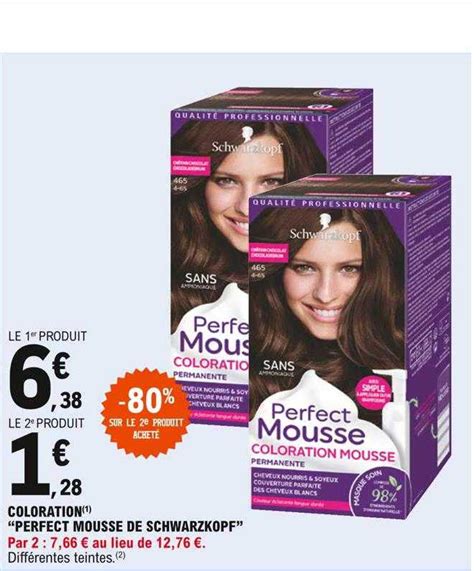 Promo Coloration Perfect Mousse De Schwarzkopf Chez E Leclerc