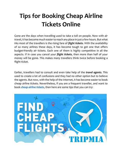 PPT - Tips for Booking Cheap Airline Tickets Online PowerPoint