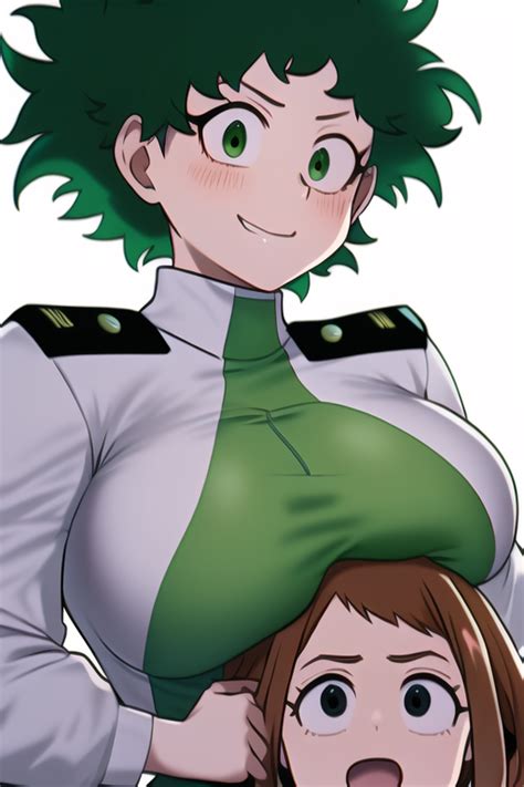 Rule 34 Ai Generated Female Deku Green Eyes Green Hair Huge Breasts