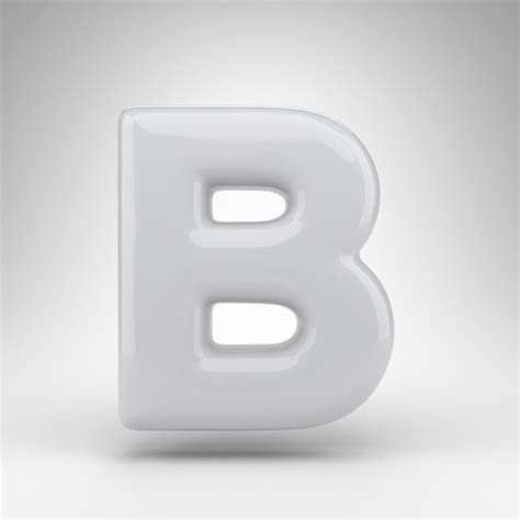 Premium Photo Letter B Uppercase On White Background White Plastic