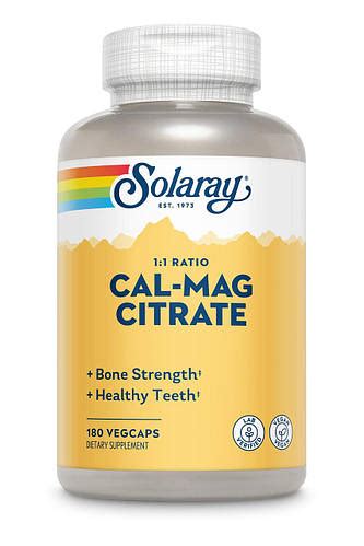 Цитрат кальция и магния Solaray Cal-Mag Citrate (180 veg caps) (ID ...