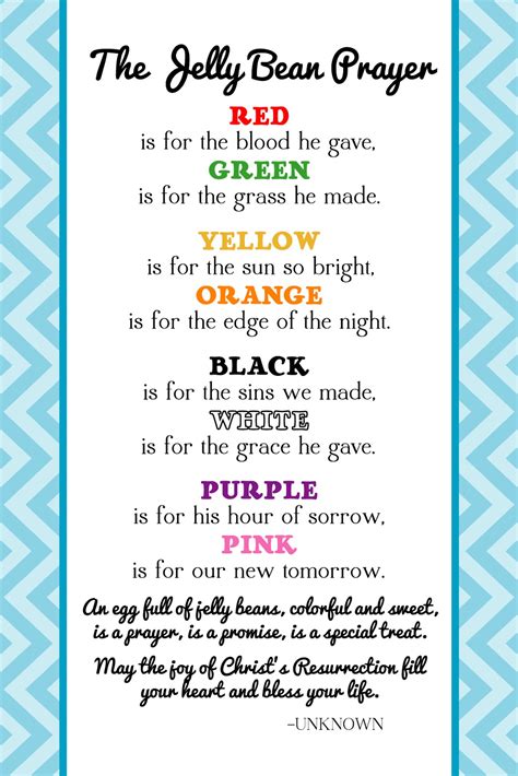 Easter Jelly Bean Prayer Colors