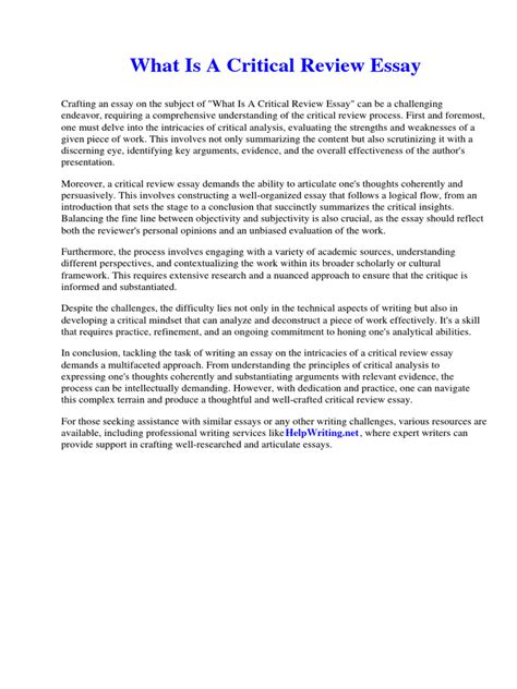 critical review essay
