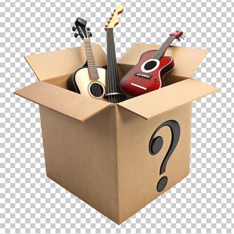 Premium PSD | Musician s mystery box on transparent background