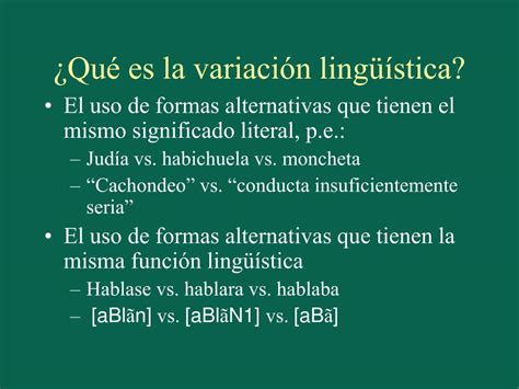 PPT La Variación Lingüística PowerPoint Presentation free download