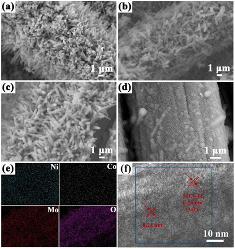 Ad SEM Images Of NiMoO4 Nanosheets Hydrothermally Heated On NiCo2O4