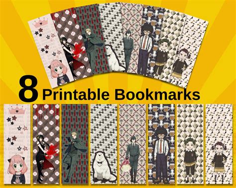 Spy Printable Anime Bookmarks Digital Bookmark Popular Sxf Anime Bookmark Printable Bookmark