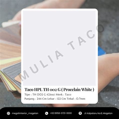 Jual Taco HPL TH 002 G Porcelain White Shopee Indonesia