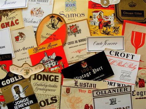 15 Vintage Wine Labels, Bottle Labels, Wine Cognac, Sherry, Port and ...