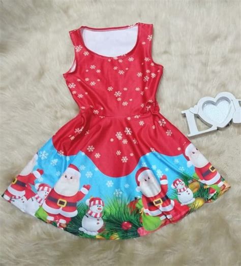 Vestido Tem Tico Infantil Natalino Mam E Noel Encomenda Elo