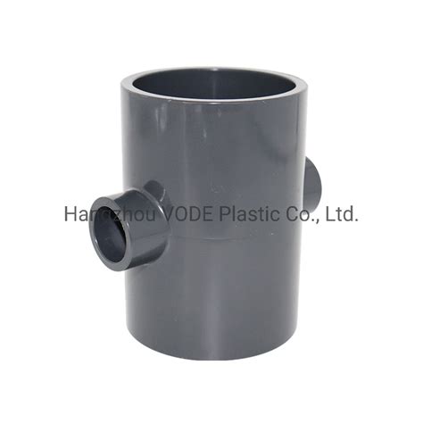 UPVC Plastic Reducer Cross With DIN Standard Gray Color Fitting China