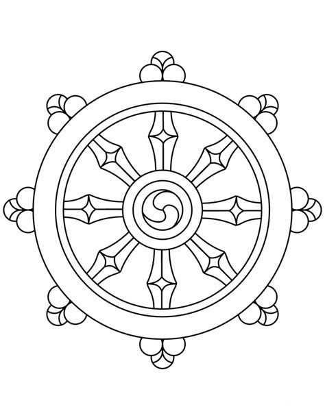 Dharma Wheel Coloring Page ColouringPages